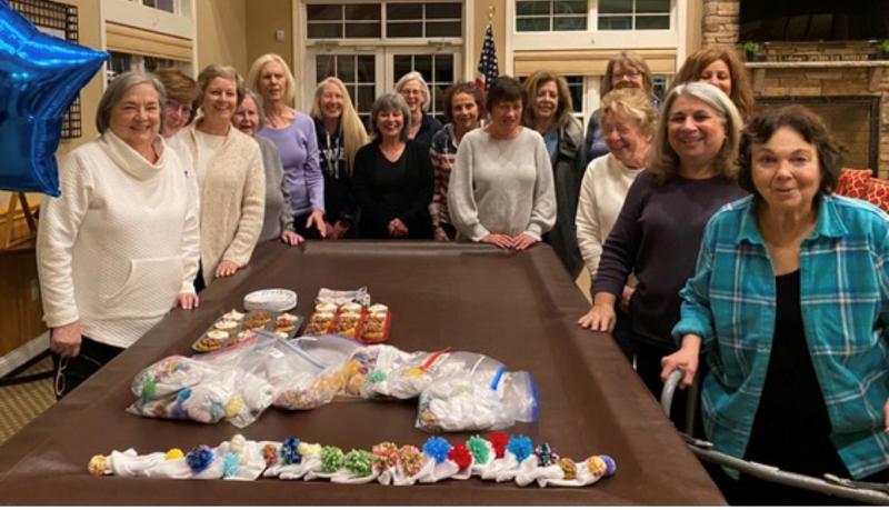 Members of the Caps for Beebe Babies group shown with some of their handmade creations are (l-r) Kathy Herman, Judi Sherman, Elaine Lotto, Marianne Lucia, Stephanie Stelene, Robyn DelleMonache, Gloria Laroche, Evelyn St. Martin, Terry Yates, Mariam Douglas, Linda Milliken, Joan Millard, Lois Sechehay, Lisa Wolak, Dahni Barkley and Patty Bennett. Members not present are Sue Crawford, Deb Cebula, Amelia Grazioso, Roz Johnson, Elaine Meredith, Jane Charters, Kathy McAleenan, and Dianne Stevens. SUBMITTED PHOTO